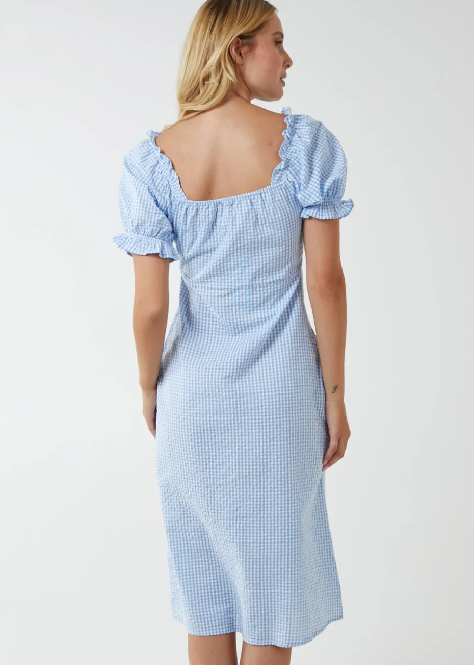 Blue Vanilla Blue Milkmaid Cut Out Midi Dress