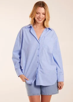 Blue Vanilla Blue Stripe Classic Cotton Shirt