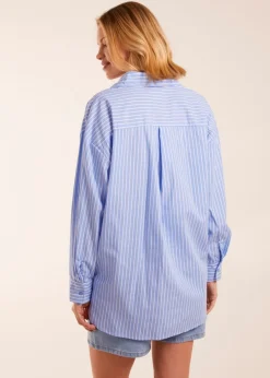 Blue Vanilla Blue Stripe Classic Cotton Shirt