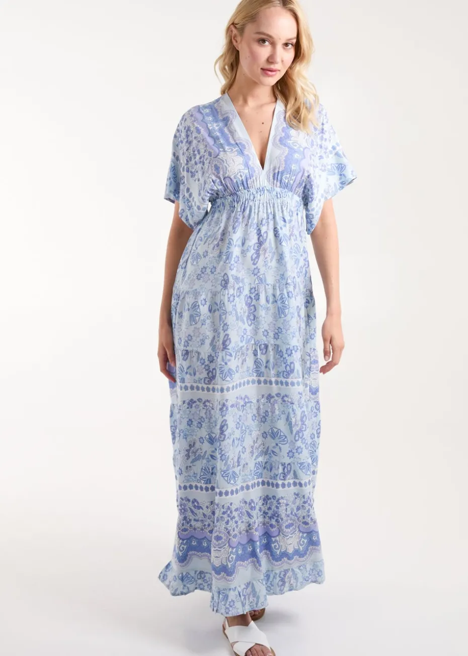 Blue Vanilla Blue Tassel Detail V Neck Dress