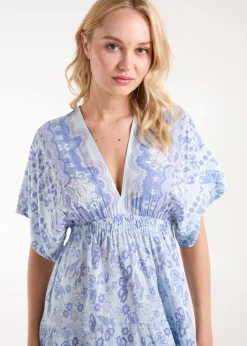 Blue Vanilla Blue Tassel Detail V Neck Dress