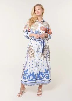 Blue Vanilla Blue Tropical Print Dress