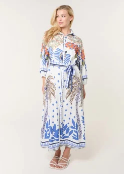 Blue Vanilla Blue Tropical Print Dress