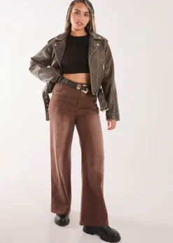 Blue Vanilla Brown Acid Wash Wide Leg Jeans