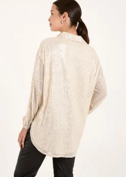 Blue Vanilla Champagne Sequin Shirt