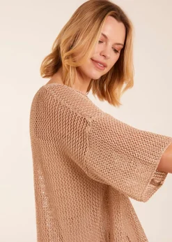 Blue Vanilla Gold V Neck Crochet Top