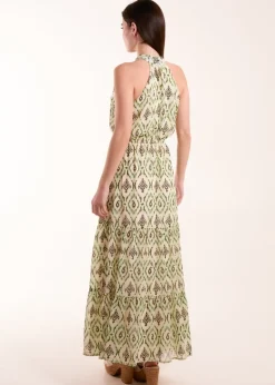 Blue Vanilla Green Halter Neck Maxi Dress
