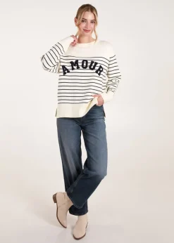 Blue Vanilla Ivory Amour Towelling Jumper