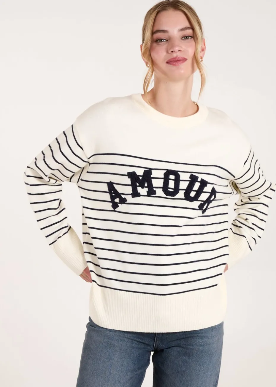 Blue Vanilla Ivory Amour Towelling Jumper