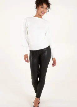 Blue Vanilla Ivory Balloon Sleeve Knit Jumper