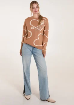Blue Vanilla Ivory Heart Print 'Amour' Jumper