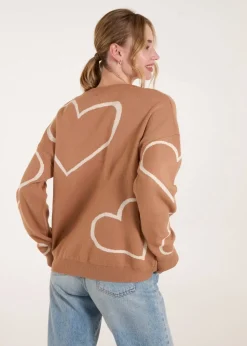 Blue Vanilla Ivory Heart Print 'Amour' Jumper