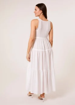 Blue Vanilla Ivory Maxi V Neck Dress