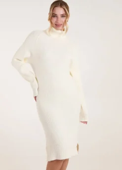 Blue Vanilla Ivory Roll Neck Jumper Dress