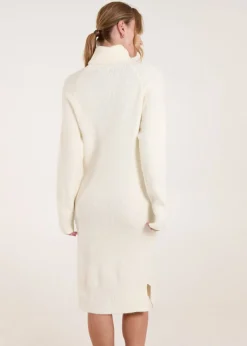 Blue Vanilla Ivory Roll Neck Jumper Dress