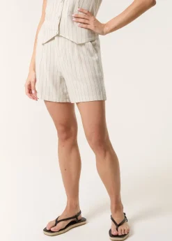 Blue Vanilla Linen Pinstripe Shorts