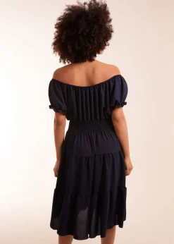 Blue Vanilla Navy Coconut Button Dress