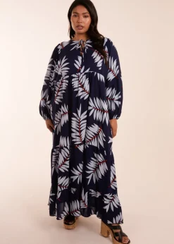 Blue Vanilla Navy Curve Relaxed Floral Maxi Dress