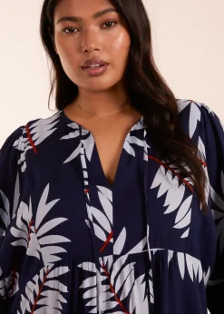 Blue Vanilla Navy Curve Relaxed Floral Maxi Dress