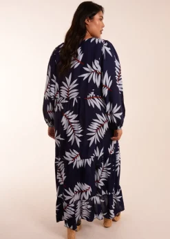 Blue Vanilla Navy Curve Relaxed Floral Maxi Dress