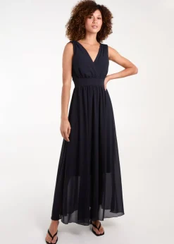Blue Vanilla Navy Maxi Crossover Dress
