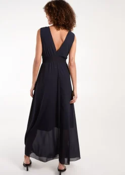 Blue Vanilla Navy Maxi Crossover Dress