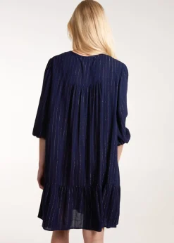 Blue Vanilla Navy Tiered Smock Dress