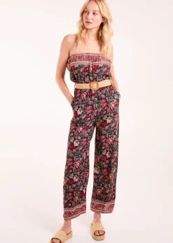 Blue Vanilla Red Belted Bandeau Jumpsuit