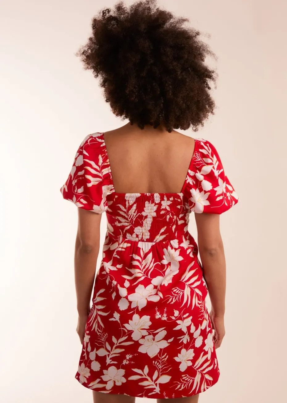 Blue Vanilla Red Ring Detail Mini Dress