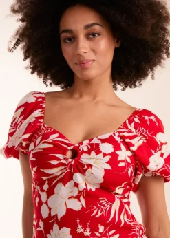 Blue Vanilla Red Ring Detail Mini Dress