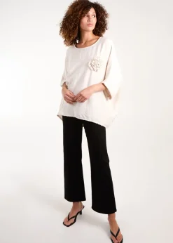 Blue Vanilla Stone Corsage Top