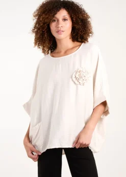 Blue Vanilla Stone Corsage Top