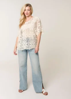 Blue Vanilla Stone Daisy Crotchet Top