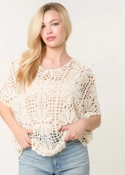 Blue Vanilla Stone Daisy Crotchet Top