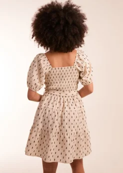 Blue Vanilla Stone Dobby Spot Mini Dress