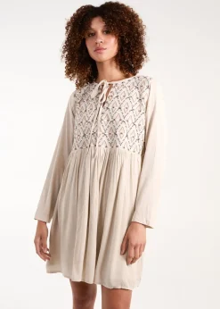 Blue Vanilla Stone Embroidered Tunic Dress