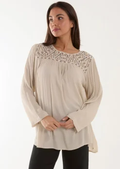 Blue Vanilla Stone Embroidered Top