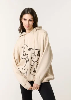 Blue Vanilla Stone Face Art Hoodie