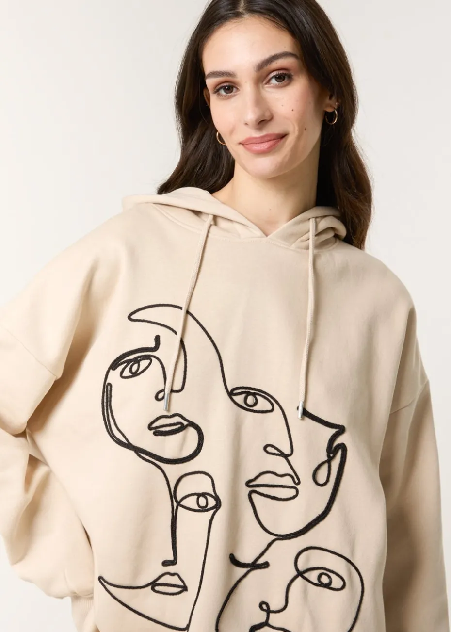 Blue Vanilla Stone Face Art Hoodie