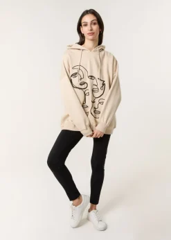 Blue Vanilla Stone Face Art Hoodie