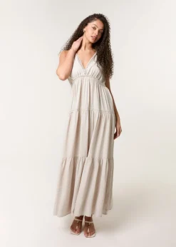 Blue Vanilla Stone Maxi V Neck Dress