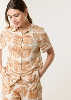 Blue Vanilla Stone Seashell Top & Trouser Set