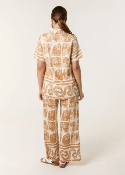 Blue Vanilla Stone Seashell Top & Trouser Set