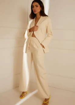 Blue Vanilla Stone Wide Leg Suit Trousers