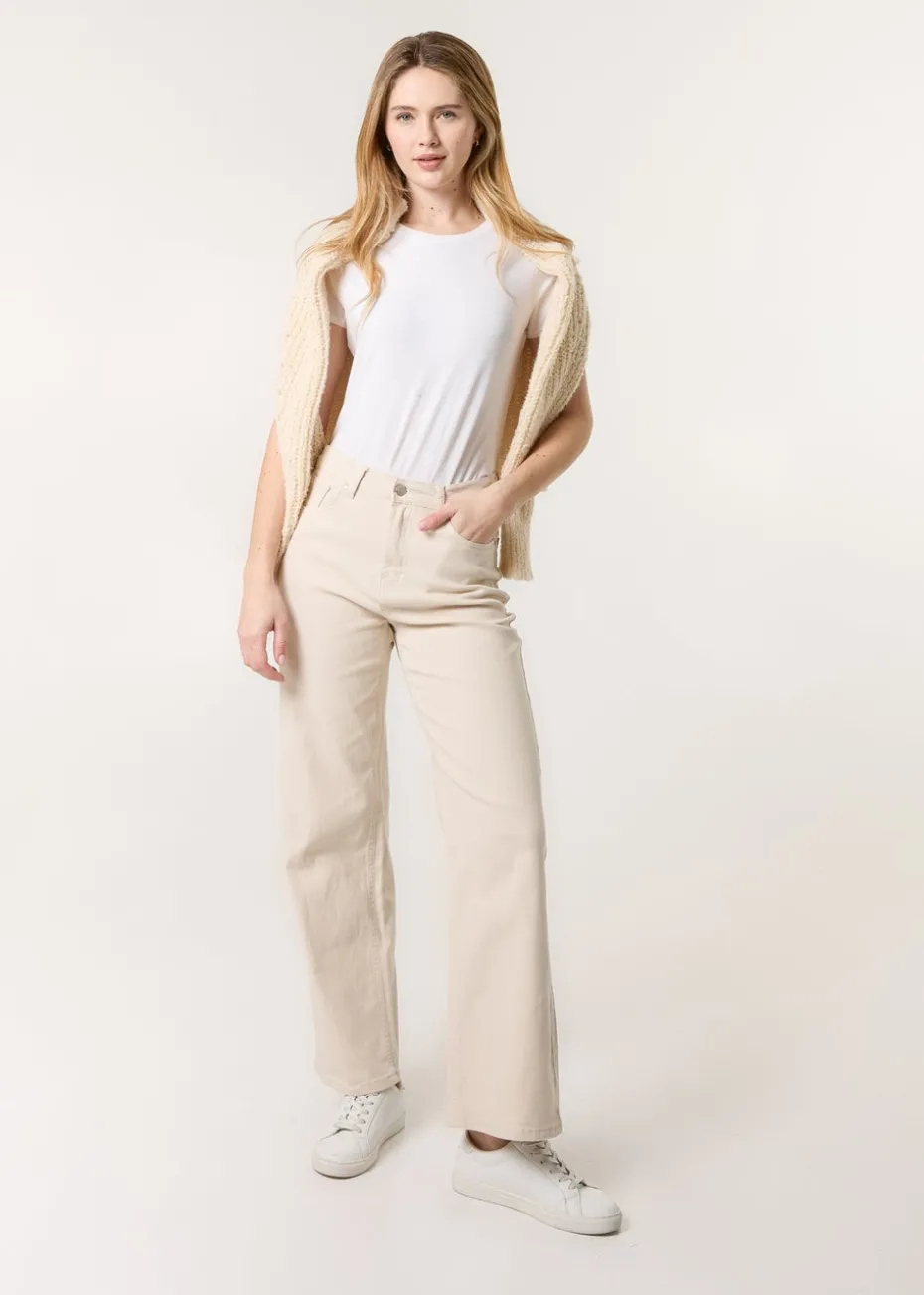 Blue Vanilla Stone Wide Leg Jeans