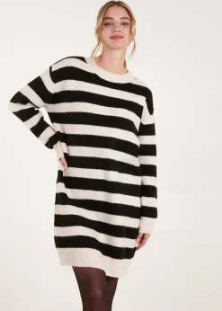 Blue Vanilla Stone Wide Stripe Crew Neck Jumper Dress