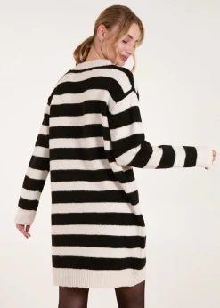 Blue Vanilla Stone Wide Stripe Crew Neck Jumper Dress