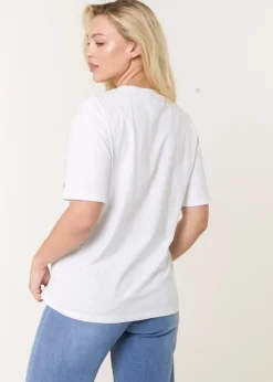 Blue Vanilla White Abstract Girl Print T-Shirt