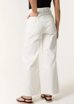 Blue Vanilla White Cropped Wide Leg Denim Jeans