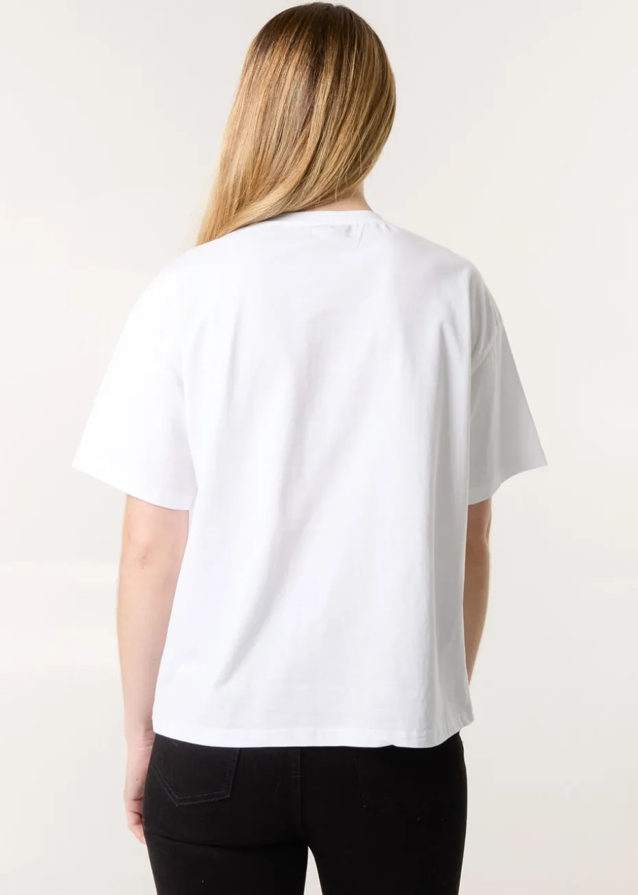 Blue Vanilla White Lobster Print T-Shirt